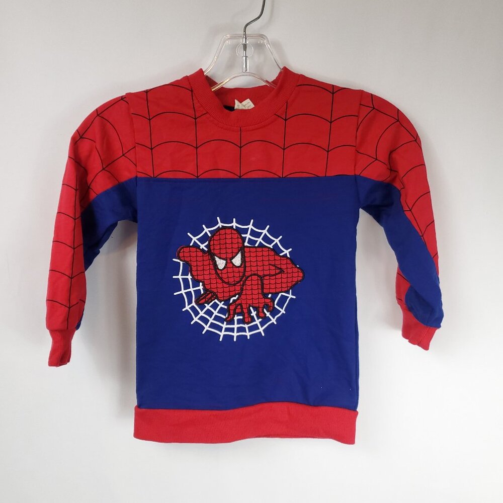 Spider Man Kids Tales Long Slv Boys Red/Blue Sweater Sz 5T